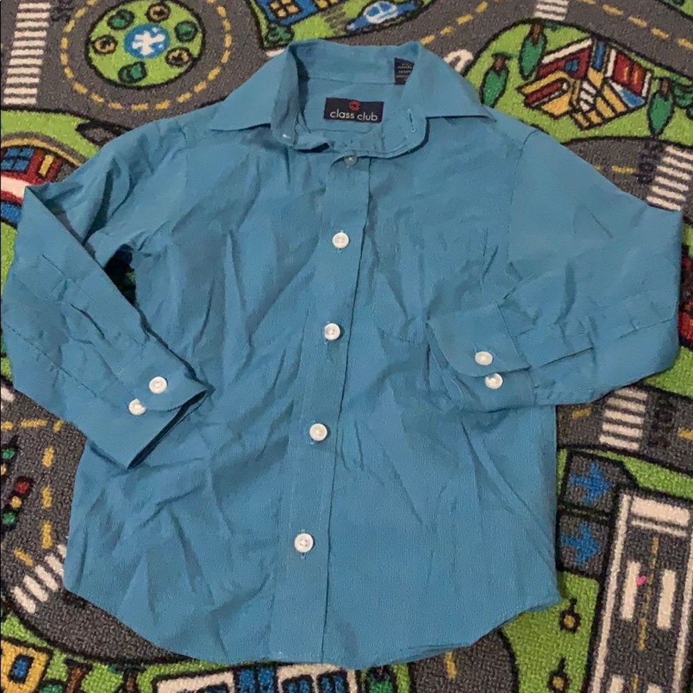 Blue and white stripped long sleeve button down